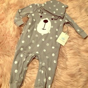 Cloud island 2pc coverall set boys 6-9 m